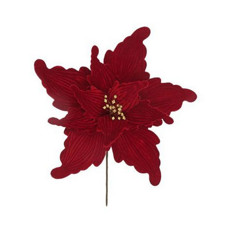 Imagem de POINSÉTIA DECORATIVA NATAL COR VERMELHO COM DOURADO 30CM - TOK DA CASA  - Oliver Comercio E Distribuicao De Artigo Domestico