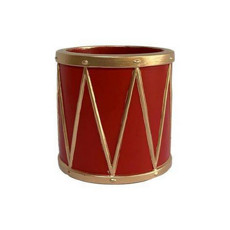 Imagem de VASO DECORATIVO DE CERÂMICA COR VERMELHO E DOURADO 13X13X12CM - TOK DA CASA  - Oliver Comercio E Distribuicao De Artigo Domestico