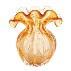 Imagem de VASO DECORATIVO ITALY AMBAR EM VIDRO 14X13X11CM - LYOR - Coliseu Presentes Ltda