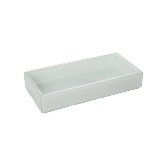 Imagem BANDEJA CLEAN LAVABO 12X22CM EM VIDRO COR BRANCO