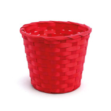 Imagem de CESTA REDONDA DE BAMBU COR VERMELHO 19X19X16CM - CROMUS  - Cromus Embalagens Ind. E Com. Ltda