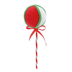 Imagem de GALHO CANDY COM LAÇO COR VERMELHO, BRANCO E VERDE 23CM - CROMUS  - Cromus Embalagens Ind. E Com. Ltda