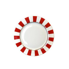 Imagem de PRATO RASO NATALINO COR BRANCO E VERMELHO DE PORCELANA 27X27X2CM - TOK DA CASA  - Oliver Comercio E Distribuicao De Artigo Domestico