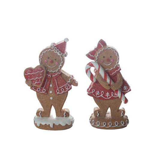 Imagem CONJUNTO DE CASAL GINGERBREAD CANDY EM RESINA 2 PEÇAS DE 15CM - CROSS 