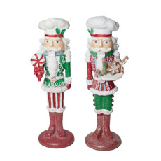 Imagem de CONJUNTO DE NUTCRACKER CANDY NATALINO DE RESINA 2 PEÇAS DE 28CM - CROSS  - Cross Comercial Ltda