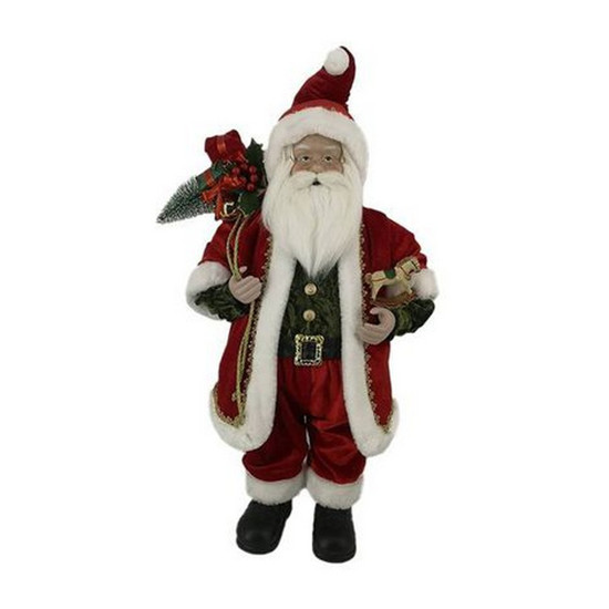 Imagem PAPAI NOEL DECORATIVO EM PÉ COM SACO DE PRESENTES E CAVALO BALANÇO 60CM - TOK DA CASA 