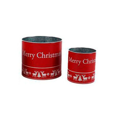 Imagem de JOGO DE VASO DECORATIVO MERRY CHRISTMAS COR VERMELHO E BRANCO COM RENAS E ÁRVORES 2 UND TOK DA CASA  - Oliver Comercio E Distribuicao De Artigo Domestico