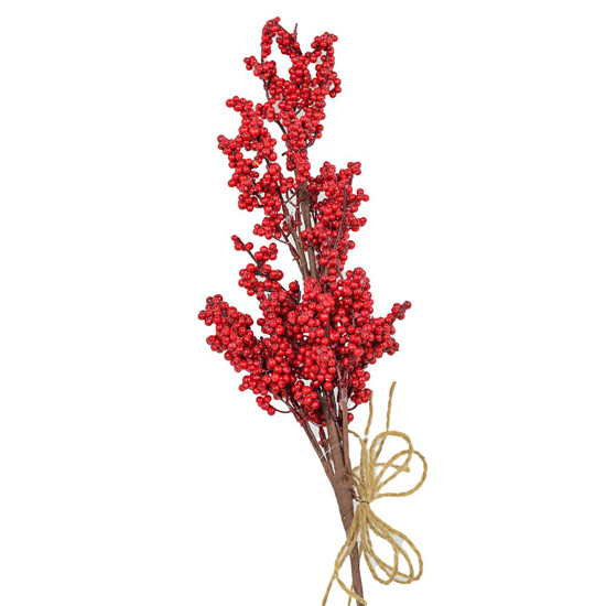 Imagem HASTE NATALINA BERRY COR VERMELHO COM MARROM 70CM - GRILLO 55101