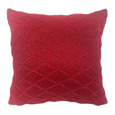 Imagem de ALMOFADA DECORATIVA TRICO NATAL COR VERMELHO COM FIO LUREX DOURADO 52X52CM - DECORTEXTIL  - B H Turqueto Decoracoes Me