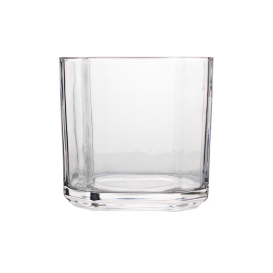 Imagem VASO DECORATIVO DE VIDRO TRANSPARENTE 14,5X14,5X15CM - GRILLO 54262