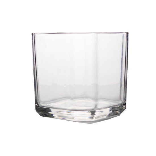 Imagem VASO DECORATIVO DE VIDRO TRANSPARENTE 14,5X14,5X15CM - GRILLO 54262