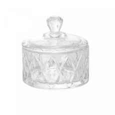 Imagem de POTICHE DE CRISTAL DELI DIAMOND 6,5CM X 6,5CM X 7CM - LYOR - Coliseu Presentes Ltda