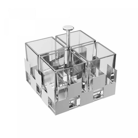 Imagem PORTA TALHERES DE AÇO INOX POLIDO STREET 18,5CM X 18,5CM X 21CM - WOLFF