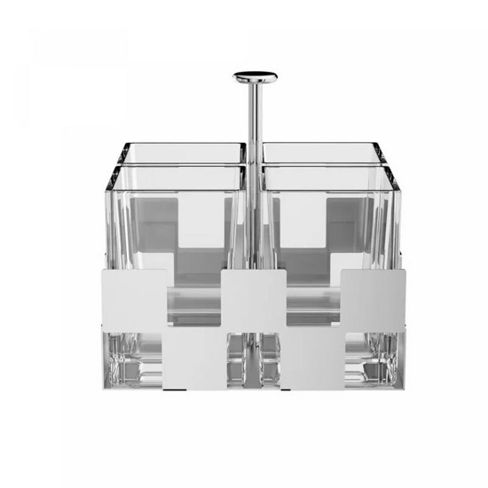 Imagem PORTA TALHERES DE AÇO INOX POLIDO STREET 18,5CM X 18,5CM X 21CM - WOLFF