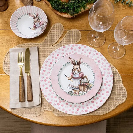 Imagem PRATO RASO COPA E CIA AQUARELLE EM CERÂMICA MEMÓRIAS DE PÁSCOA POÁ ROSA