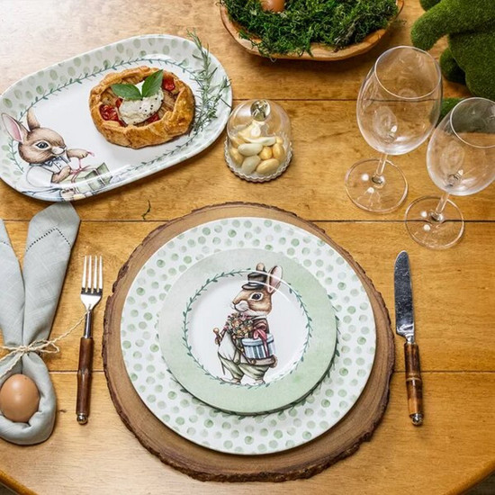 Imagem PRATO RASO COPA E CIA AQUARELLE EM CERÂMICA MEMÓRIAS DE PÁSCOA POÁ VERDE