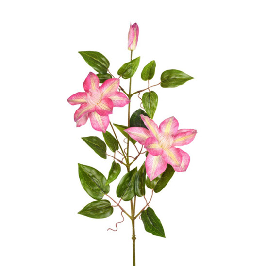 Imagem HASTE FLOR CLEMATIS 3D X3 MALVA 17X88CM GRILLO 53474