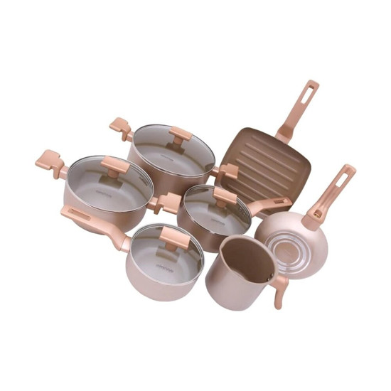 Imagem CONJUNTO 7 PANELAS SARTIN COOK CHAMPANHE MIMO STYLE