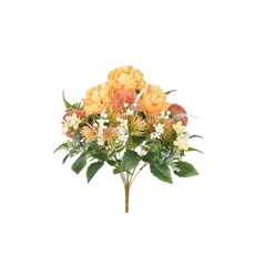 Imagem de BUQUÊ MISTO DE PEONIA E CRISANTEMO X12 AMARELO 35X50CM - GRILLO 54555 - Grillo Ltda