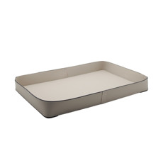 Imagem de BANDEJA DECORATIVA EM PAPEL CARTÃO REVES M 45X30X5CM COR BEGE  - Cross Comercial Ltda