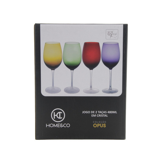 Imagem JOGO DE TAÇAS PARA VINHO HOME&CO OPUS EM VIDRO 480ML 22X8X8CM VIOLETA - 2 UNIDADES 