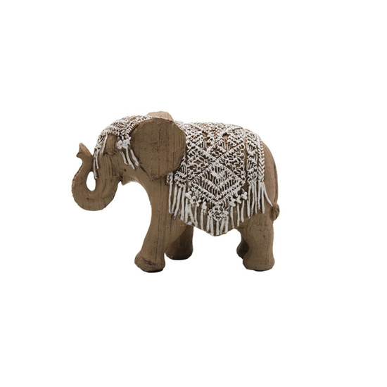 Imagem ESCULTURA  ELEFANTE DE RESINA COR CARAMELO 20X8,5X14,5CM