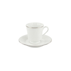 Imagem de XÍCARA CAFÉ COM PIRES 60ML PORCELANA COM FILETE PRATEADO ITAMARATY - Schmidt Industria Comercio Importacao E Exportacao Ltda