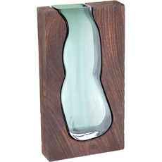 Imagem de VASO DECORATIVO ENFEITE CASA VIDRO 24X14X5CM COR VERDE - Gs Comercio Internacional Ltda