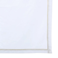 Imagem de TOALHA MESA COM BORDA COR BRANCO E DOURADO 140X180CM  - Cromus Embalagens Ind. E Com. Ltda