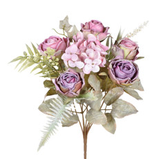 Imagem de BUQUÊ ROSA E HORTENSIA X7 LAVANDA 6X33CM GRILLO 54579 - Grillo Ltda