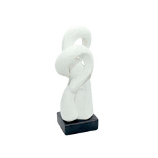 Imagem de ESCULTURA DECORATIVA EM POLIRESINA COR BRANCO COM PRETO 29X18X11CM  - Lucatti Artes E Decoracoes Ltda