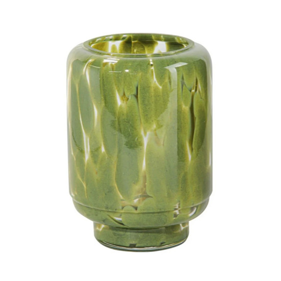 Imagem VASO MURANO EM VIDRO D10 X A14CM, COR VERDE OLIVA