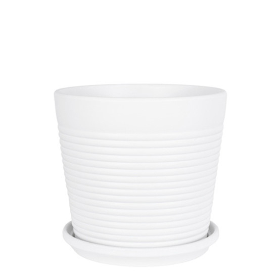 Imagem VASO DECORATIVO EM CERÂMICA COR BRANCO  15X15X16,5CM - GRILLO 55800