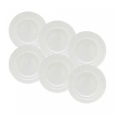 Imagem de CONJUNTO 6 PRATOS PARA SOBREMESA DE PORCELANA NEW BONE BAMBU BRANCO 21CM - Rojemac Impotacao E Exportacao Ltda