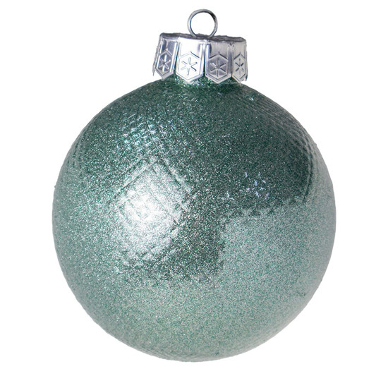 Imagem BOLA NATALINA COR VERDE COM GLITTER DE PLÁSTICO 1 UNIDADES DE 12CM - TOK DA CASA