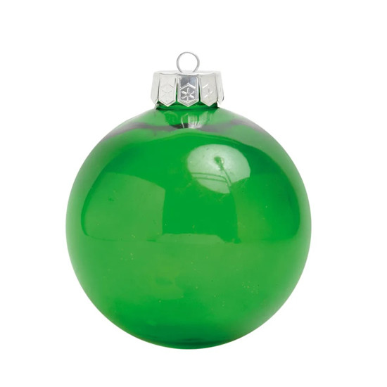 Imagem BOLA DE NATAL DECORATIVA COR VERDE TRANSPARENTE DE PLÁSTICO 15X15CM - CROMUS