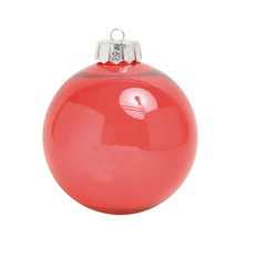 Imagem de BOLA DE NATAL DECORATIVA COR VERMELHO TRANSPARENTE DE PLÁSTICO 15X15CM - TOK DA CASA - Cromus Embalagens Ind. E Com. Ltda