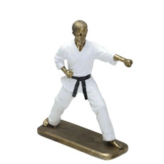 Imagem de ESCULTURA DECORATIVA HOMEM LUTADOR EM RESINA COR DOURADO COM BRANCO 18X7X23,5CM - MABRUK  - Mabruk Importacao E Comercio Eireli