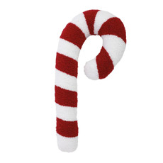 Imagem de ALMOFADA CANDY CANE  COR BRANCO COM VERMELHO M POLIÉSTER 50CM - CROMUS  - Cromus Embalagens Ind. E Com. Ltda