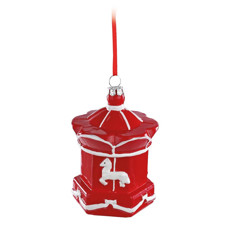 Imagem de CARROSSEL DECORATIVO PARA PENDURAR DE PLÁSTICO COR VERMELHO COM BRANCO 8X8X12CM - CROMUS  - Cromus Embalagens Ind. E Com. Ltda