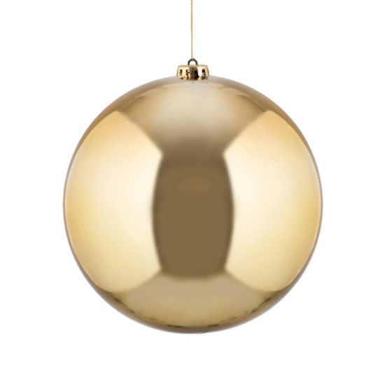 Imagem BOLA DE NATAL DE PLÁSTICO COR DOURADO 1 UNIDADE DE 15CM - GRILLO 52346