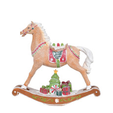 Imagem de CAVALO DE BALANÇO CANDY COLOR DECORATIVO EM RESINA COM GLITTER 7X26X24CM - GRILLO 56768 - Grillo Ltda