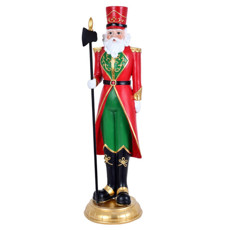 Imagem de SOLDADO DE CHUMBO NOEL DECORATIVO DE RESINA COR VERMELHO E VERDE 12X13X40CM GRILLO 56843 - Grillo Ltda