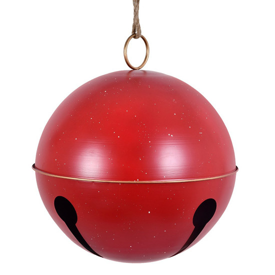 Imagem BOLA GRANDE DECORATIVA NATALINA COR VERMELHO EM METAL 49X54X49 CM - GRILLO 56734-009