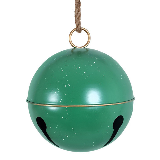 Imagem BOLA GRANDE DECORATIVA NATALINA COR VERDE EM METAL  30X30X30 CM - GRILLO 56735