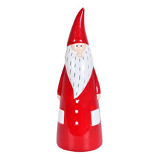 Imagem de PAPAI NOEL DECORATIVO VERMELHO E BRANCO EM CERÂMICA 6,5X6,5X19 CM - GRILLO 56805 - Grillo Ltda