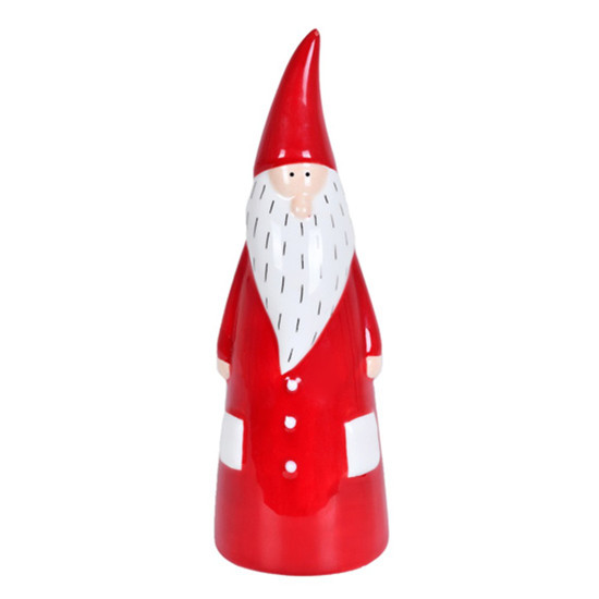 Imagem PAPAI NOEL DECORATIVO VERMELHO E BRANCO EM CERÂMICA 6,5X6,5X19 CM - GRILLO 56805