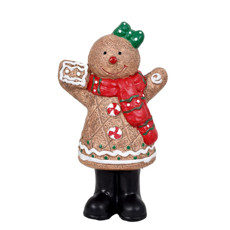 Imagem de BONECO DECORATIVO BISCOITO NATALINO COLORIDO EM RESINA 7X10X18,5 CM - GRILLO 56776 - Grillo Ltda