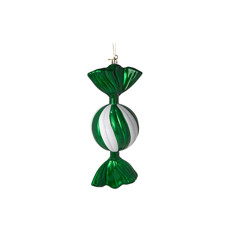 Imagem de BOMBOM DECORATIVO DE PLÁSTICO COR VERDE COM BRANCO 28CM - GRILLO 56486 - Grillo Ltda