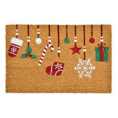 Imagem de CAPACHO COM ESTAMPA DE NATAL COR VERMELHO, BRANCO E VERDE 60X40X1CM - MABRUK - Mabruk Importacao E Comercio Eireli